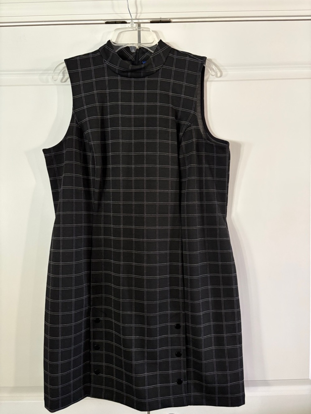 Apt. 9 Black Windowpane Mock-Neck Shift Dress